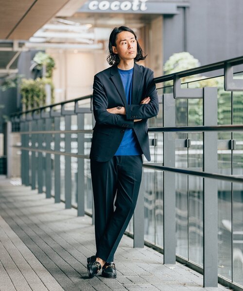 EDIFICE（エディフィス）の「"速乾＆シワ防止機能" シアサッカー ストレッチ スラックス イージーパンツ（スラックス・メンズ・チャコールグレー/ベージュ/ネイビー・SMALL/X-LARGE/LARGE/MEDIUM）」の10枚目の写真