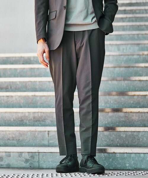 EDIFICE（エディフィス）の「"速乾＆シワ防止機能" シアサッカー ストレッチ スラックス イージーパンツ（スラックス・メンズ・チャコールグレー/ベージュ/ネイビー・SMALL/X-LARGE/LARGE/MEDIUM）」の13枚目の写真