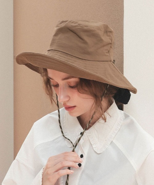 DONOBAN(ドノバン)の「パッカブル撥水つば広ハット(ハット・レディース・ブラック/ダークベージュ/キャメル・ONESIZE)」の2枚目の写真