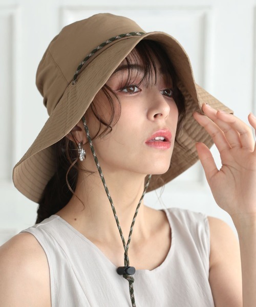 DONOBAN(ドノバン)の「パッカブル撥水つば広ハット(ハット・レディース・ブラック/ダークベージュ/キャメル・ONESIZE)」の3枚目の写真