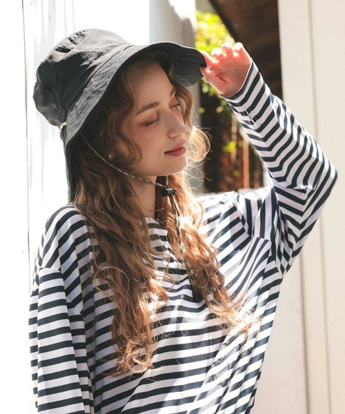 DONOBAN(ドノバン)の「パッカブル撥水つば広ハット(ハット・レディース・ブラック/ダークベージュ/キャメル・ONESIZE)」の14枚目の写真