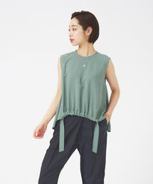 qualite | ストライプギャザーブラウス(シャツ/ブラウス)