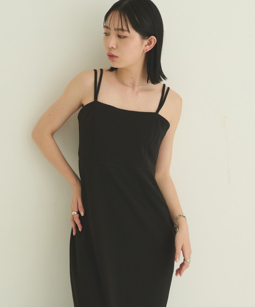 Aunt Marie's(アントマリーズ)の「カップ付きダブルストラップキャミワンピース / 手洗い可能(ワンピース・レディース・ブラック/モカ・MT/FREE)」の18枚目の写真