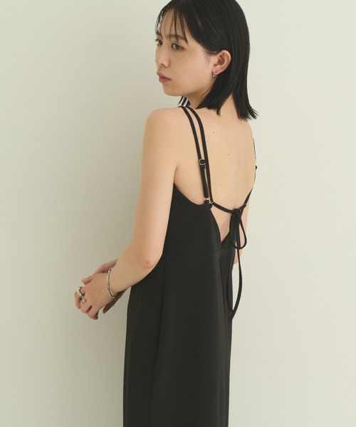 Aunt Marie's(アントマリーズ)の「カップ付きダブルストラップキャミワンピース / 手洗い可能(ワンピース・レディース・ブラック/モカ・MT/FREE)」の19枚目の写真