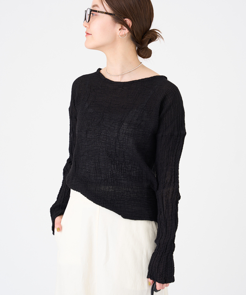 IENA(イエナ)の「《追加》【LES ATELIERS FRANCAIS DE CONFECTION】ロングスリーブトップス(シャツ/ブラウス・レディース・ホワイト/チャコールグレー/ブラック・FREE)」の13枚目の写真