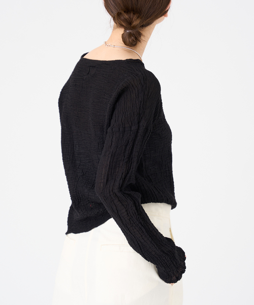 IENA(イエナ)の「《追加》【LES ATELIERS FRANCAIS DE CONFECTION】ロングスリーブトップス(シャツ/ブラウス・レディース・ホワイト/チャコールグレー/ブラック・FREE)」の16枚目の写真