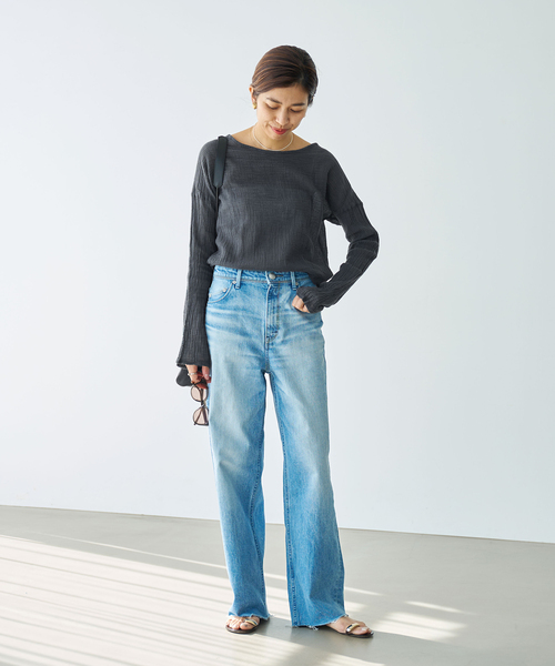 IENA(イエナ)の「《追加》【LES ATELIERS FRANCAIS DE CONFECTION】ロングスリーブトップス(シャツ/ブラウス・レディース・ホワイト/チャコールグレー/ブラック・FREE)」の18枚目の写真