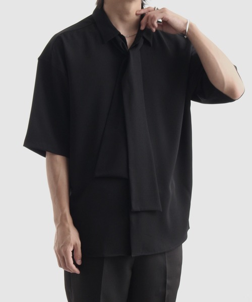 セール】DRAPE BOWTIE LOOSE SHIRTS/2way ボウタイ ドレープ