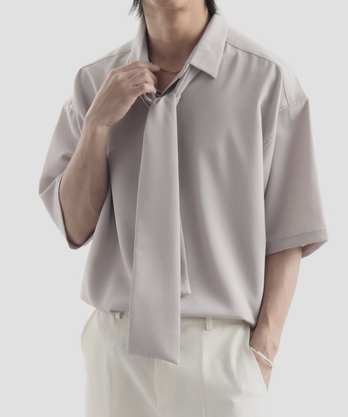 セール】DRAPE BOWTIE LOOSE SHIRTS/2way ボウタイ ドレープ