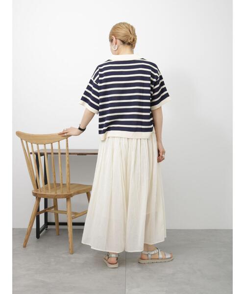 Samansa Mos2 blue（サマンサモスモスブルー）の「ボイルギャザースカーチョ（その他パンツ・レディース・イエロー/ブラック/ブルー/キナリ・F）」の21枚目の写真