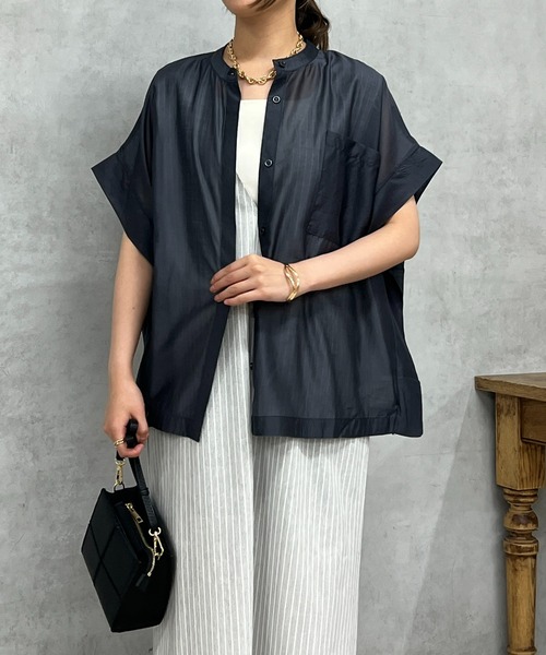 un dix cors（アンディコール）の「シアーボックスシャツ（シャツ/ブラウス・レディース・オフホワイト/チャコールグレー/オレンジ/グリーン・FREE）」の22枚目の写真