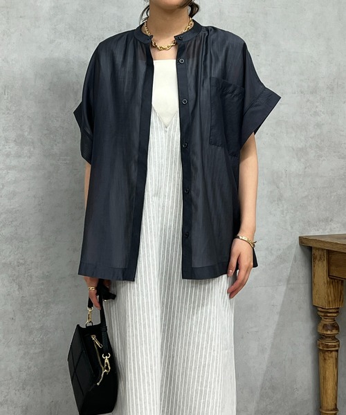 un dix cors（アンディコール）の「シアーボックスシャツ（シャツ/ブラウス・レディース・オフホワイト/チャコールグレー/オレンジ/グリーン・FREE）」の21枚目の写真