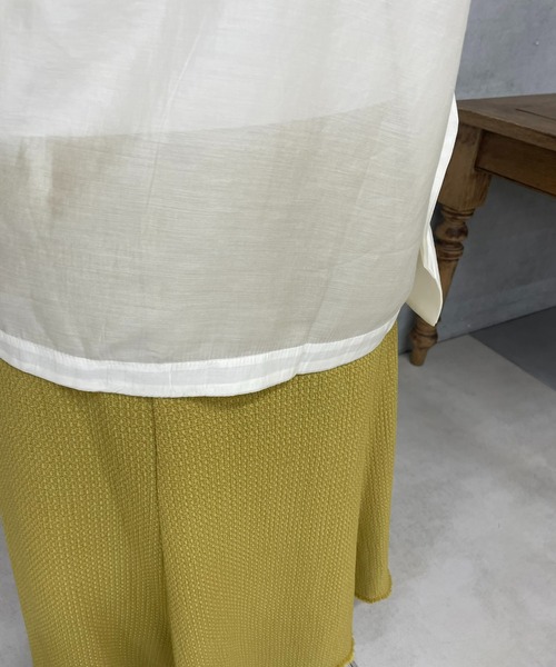 un dix cors（アンディコール）の「シアーボックスシャツ（シャツ/ブラウス・レディース・オフホワイト/チャコールグレー/オレンジ/グリーン・FREE）」の19枚目の写真