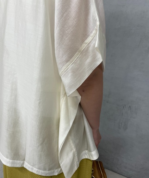 un dix cors（アンディコール）の「シアーボックスシャツ（シャツ/ブラウス・レディース・オフホワイト/チャコールグレー/オレンジ/グリーン・FREE）」の17枚目の写真