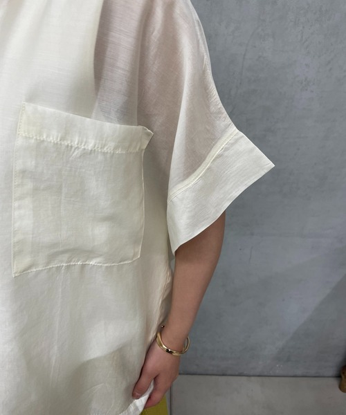 un dix cors（アンディコール）の「シアーボックスシャツ（シャツ/ブラウス・レディース・オフホワイト/チャコールグレー/オレンジ/グリーン・FREE）」の14枚目の写真