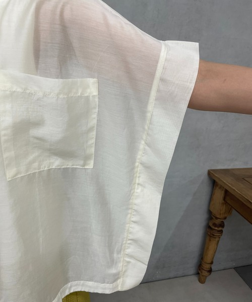 un dix cors（アンディコール）の「シアーボックスシャツ（シャツ/ブラウス・レディース・オフホワイト/チャコールグレー/オレンジ/グリーン・FREE）」の15枚目の写真