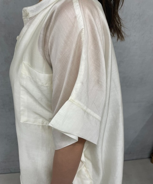 un dix cors（アンディコール）の「シアーボックスシャツ（シャツ/ブラウス・レディース・オフホワイト/チャコールグレー/オレンジ/グリーン・FREE）」の13枚目の写真