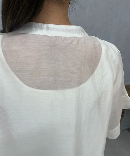 un dix cors（アンディコール）の「シアーボックスシャツ（シャツ/ブラウス・レディース・オフホワイト/チャコールグレー/オレンジ/グリーン・FREE）」の16枚目の写真