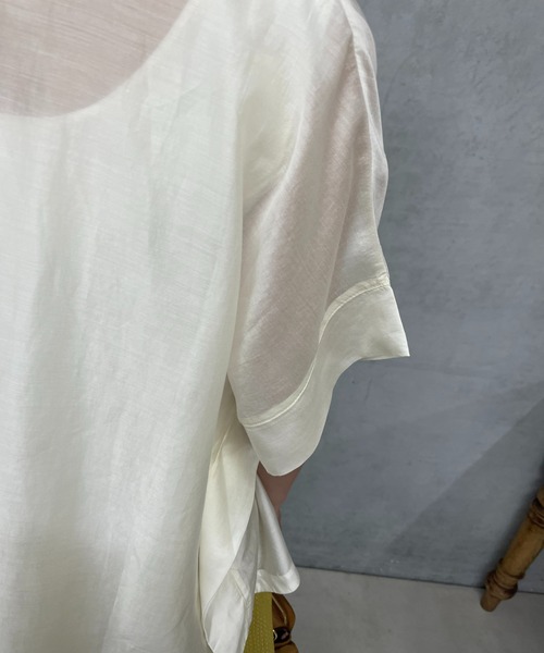 un dix cors（アンディコール）の「シアーボックスシャツ（シャツ/ブラウス・レディース・オフホワイト/チャコールグレー/オレンジ/グリーン・FREE）」の18枚目の写真