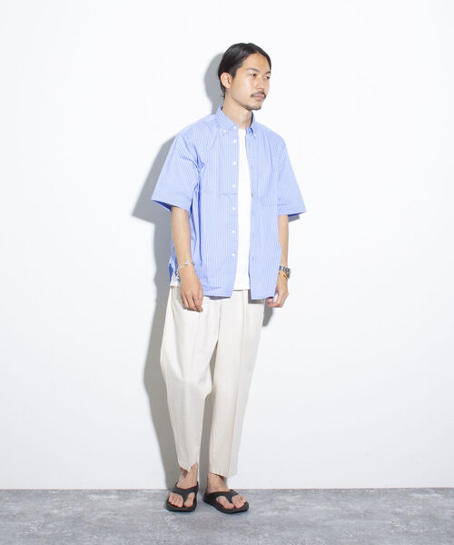 GLOSTER（グロスター）の「【GLOSTER/グロスター】ストライプ ボタンダウン半袖シャツ ストレッチ（シャツ/ブラウス・メンズ・グリーン系その他/ブルー系その他/イエロー系その他・S/M/L）」の6枚目の写真
