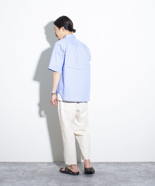 GLOSTER（グロスター）の「【GLOSTER/グロスター】ストライプ ボタンダウン半袖シャツ ストレッチ（シャツ/ブラウス・メンズ・グリーン系その他/ブルー系その他/イエロー系その他・S/M/L）」の7枚目の写真