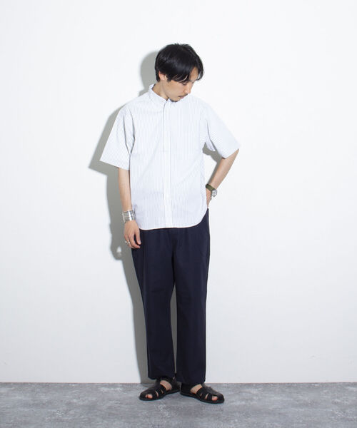 GLOSTER（グロスター）の「【GLOSTER/グロスター】ストライプ ボタンダウン半袖シャツ ストレッチ（シャツ/ブラウス・メンズ・グリーン系その他/ブルー系その他/イエロー系その他・S/M/L）」の22枚目の写真