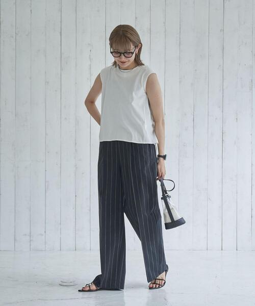 coen（コーエン）の「リネン混タックイージーパンツ（スラックス・レディース・ブラック/ベージュ・S/M/L）」の18枚目の写真