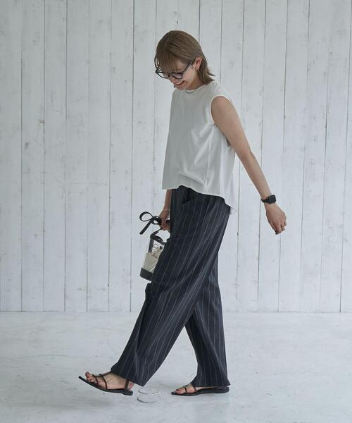 coen（コーエン）の「リネン混タックイージーパンツ（スラックス・レディース・ブラック/ベージュ・S/M/L）」の21枚目の写真