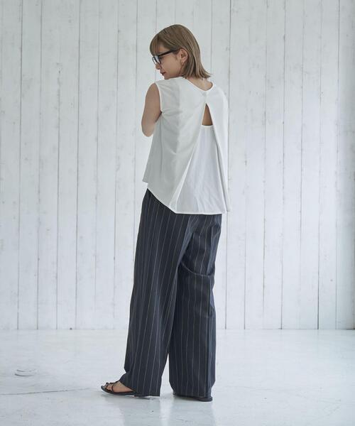 coen（コーエン）の「リネン混タックイージーパンツ（スラックス・レディース・ブラック/ベージュ・S/M/L）」の15枚目の写真