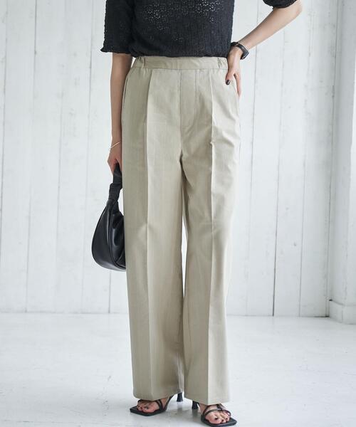 coen（コーエン）の「リネン混タックイージーパンツ（スラックス・レディース・ブラック/ベージュ・S/M/L）」の16枚目の写真