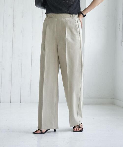 coen（コーエン）の「リネン混タックイージーパンツ（スラックス・レディース・ブラック/ベージュ・S/M/L）」の20枚目の写真