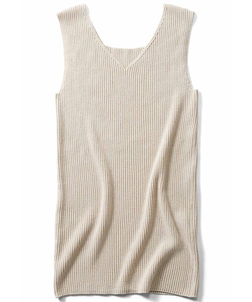 Live in comfort(リブインコンフォート)の「リブ イン コンフォート さらり涼感が心地いい 2-WAY和紙混ニットタンクトップ(タンクトップ・レディース・ベージュ/ネイビー/ブラック・MEDIUM/LARGE/X-LARGE/XX-LARGE/XXX-LARGE/SMALL)」の3枚目の写真