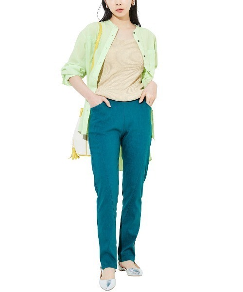 Live in comfort(リブインコンフォート)の「リブ イン コンフォート さらり涼感が心地いい 2-WAY和紙混ニットタンクトップ(タンクトップ・レディース・ベージュ/ネイビー/ブラック・MEDIUM/LARGE/X-LARGE/XX-LARGE/XXX-LARGE/SMALL)」の6枚目の写真