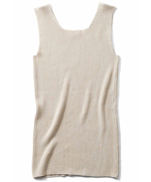 Live in comfort(リブインコンフォート)の「リブ イン コンフォート さらり涼感が心地いい 2-WAY和紙混ニットタンクトップ(タンクトップ・レディース・ベージュ/ネイビー/ブラック・MEDIUM/LARGE/X-LARGE/XX-LARGE/XXX-LARGE/SMALL)」の9枚目の写真