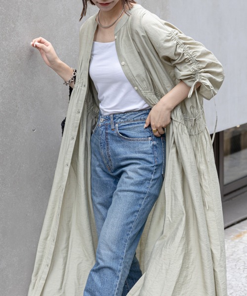 CIAOPANIC TYPY（チャオパニックティピー）の「3WAYシアーリネンギャザーワンピース（ワンピース・レディース・オリーブ/チャコールグレー/ブラウン・ONE SIZE）」の7枚目の写真