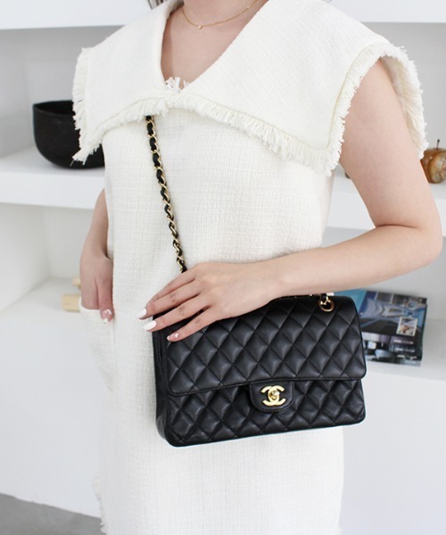 ビッグカラーツイードミニワンピース（ワンピース）｜MODE ROBE（モードローブ）