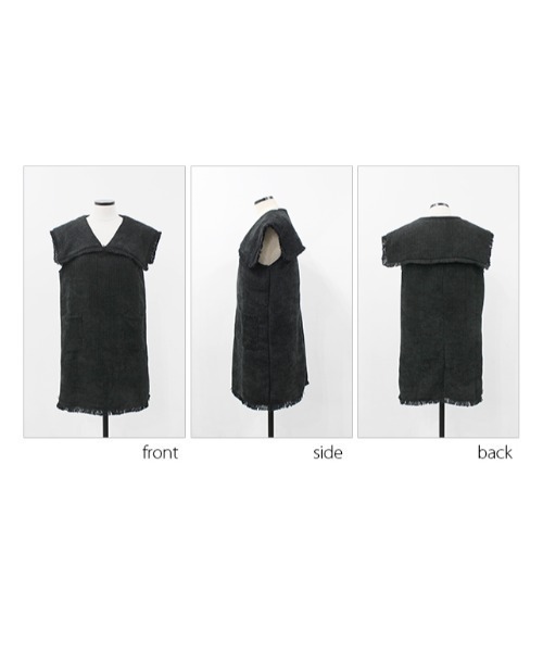 ビッグカラーツイードミニワンピース（ワンピース）｜MODE ROBE（モードローブ）