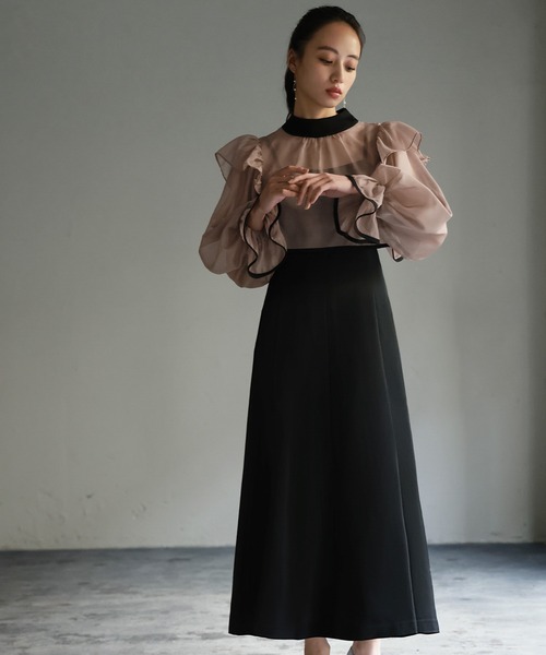 ★月末SALE★GIRL シアーフリルブラウス キャミワンピース オケージョン セール】シアーフリルブラウス・キャミソールワンピース