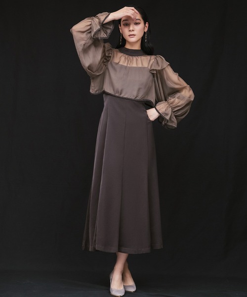 ★月末SALE★GIRL シアーフリルブラウス キャミワンピース オケージョン セール】シアーフリルブラウス・キャミソールワンピース