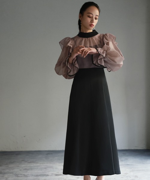 ★月末SALE★GIRL シアーフリルブラウス キャミワンピース オケージョン ☆月末SALE☆GIRL シアーフリルブラウス キャミワンピース