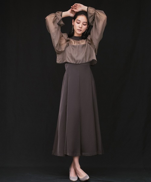 ★月末SALE★GIRL シアーフリルブラウス キャミワンピース オケージョン ☆月末SALE☆GIRL シアーフリルブラウス キャミワンピース