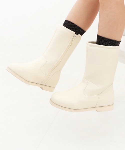 devirock(デビロック)の「撥水 ロングブーツ(ブーツ・キッズ・ブラック/アイボリー・21.0cm/19.0cm/20.0cm/23.0cm/22.0cm/18.0cm/17.0cm)」の1枚目の写真