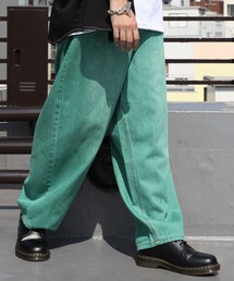 カラーワイドバギーパンツ