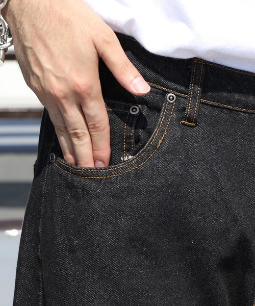 ８(eight)（エイト）の「カラーワイドバギーパンツ（デニムパンツ・メンズ・ブラック/パープル/グリーン/ブラウン・MEDIUM/LARGE）」の7枚目の写真