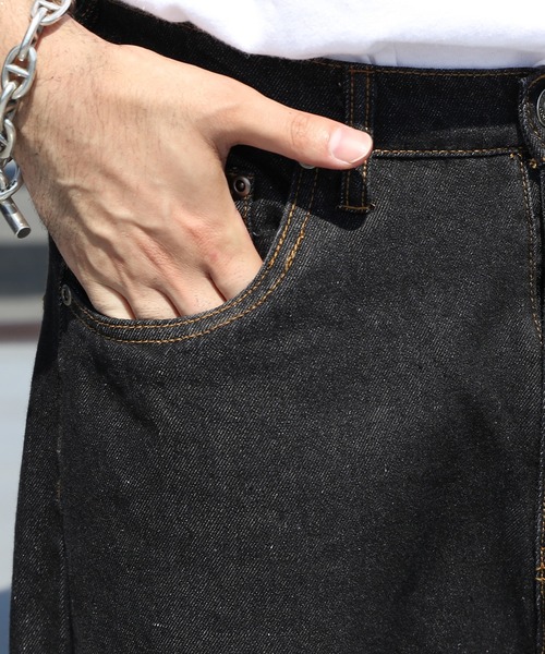 ８(eight)（エイト）の「カラーワイドバギーパンツ（デニムパンツ・メンズ・ブラック/パープル/グリーン/ブラウン・MEDIUM/LARGE）」の6枚目の写真