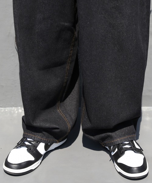 ８(eight)（エイト）の「カラーワイドバギーパンツ（デニムパンツ・メンズ・ブラック/パープル/グリーン/ブラウン・MEDIUM/LARGE）」の5枚目の写真