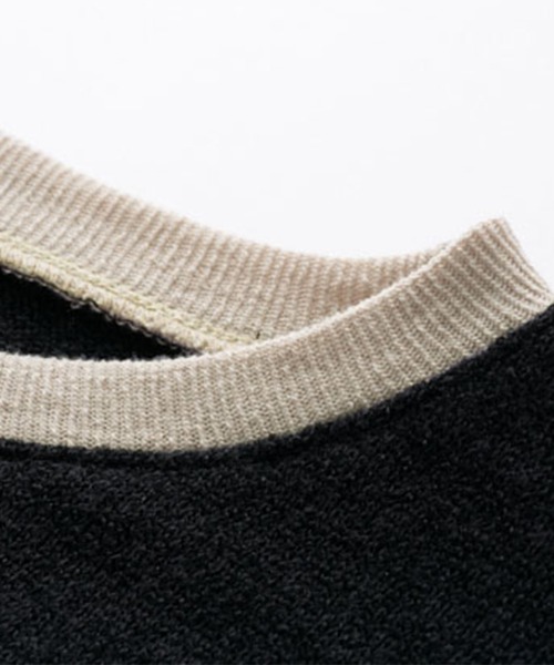 RANAN（ラナン）の「配色使いニットソープルオーバー（ニット/セーター・レディース・ブラック系/ブラック/グレイッシュベージュ/オレンジ/ブルー・M/L/LL）」の9枚目の写真