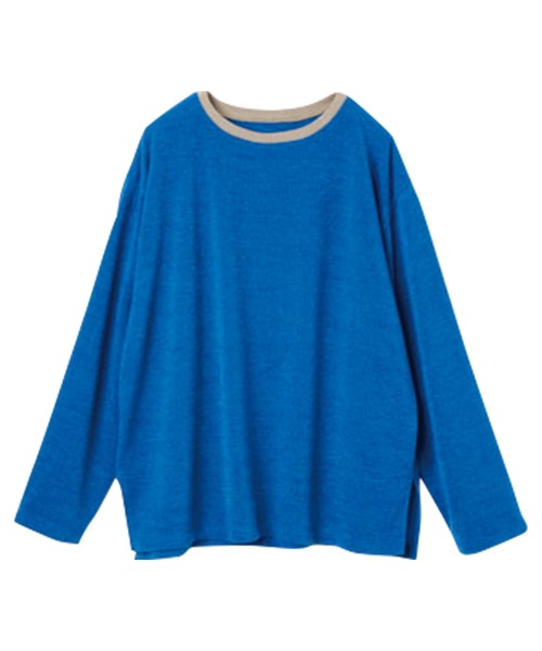 RANAN（ラナン）の「配色使いニットソープルオーバー（ニット/セーター・レディース・ブラック系/ブラック/グレイッシュベージュ/オレンジ/ブルー・M/L/LL）」の12枚目の写真