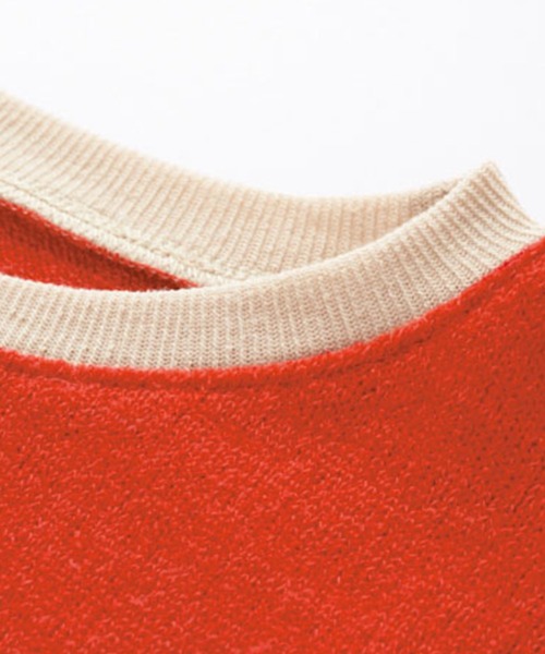 RANAN（ラナン）の「配色使いニットソープルオーバー（ニット/セーター・レディース・ブラック系/ブラック/グレイッシュベージュ/オレンジ/ブルー・M/L/LL）」の15枚目の写真