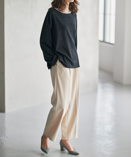 RANAN（ラナン）の「配色使いニットソープルオーバー（ニット/セーター・レディース・ブラック系/ブラック/グレイッシュベージュ/オレンジ/ブルー・M/L/LL）」の18枚目の写真